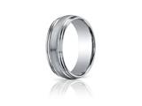 Benchmark® 7.5mm Comfort-fit Satin-finished With Milgrain Double Round Edge Carved Design Band