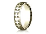 Benchmark® 6mm Comfort-fit Gaelic Cross Carved Design Band