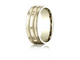 Benchmark® 8mm Comfort-fit Satin-finished Carved Design Band
