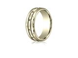 Benchmark® 7.5mm Comfort-fit High Polished Rectangle Carved Design Band