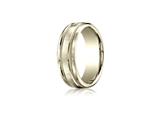 Benchmark® 7.5mm Comfort-fit Satin-finished Rope Carved Design Band