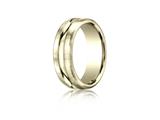 Benchmark® 7.5mm Comfort-fit Satin-finished High Polished Center Cut Carved Design Band