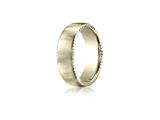 Benchmark® 4.5mm Comfort-fit Satin-finished Rivet Coin Edging Carved Design Band