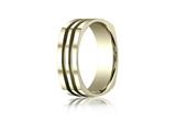 Benchmark® 7mm Comfort-fit Four-sided Parallel Center Grooves Design Band