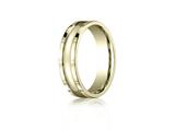 Benchmark® 6mm Comfort-fit High Polished Squared Edge Carved Design Band