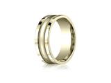 Benchmark® 8mm Comfort-fit High Polished Center With Milgrain And Squared Edge Carved Design Band