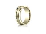 Benchmark® 8mm Comfort-fit Satin-finished Center With Milgrain And Squared Edge Carved Design Band