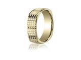 Benchmark® 7mm Comfort-fit Four-sided Grid Pattern Carved Design Band