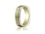 Benchmark® 7mm Comfort-fit Satin-finished Parallel Center Cuts Four-sided Carved Design Band