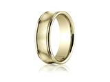 Benchmark® 7.5mm Comfort-fit Satin-finished Concave Round Edge Carved Design Band
