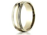 Benchmark® 7.5mm Comfort-fit High Polished Double Round Edge Carved Design Band