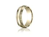 Benchmark® 7.5mm Comfort-fit High Polished With Milgrain Double Round Edge Carved Design Band
