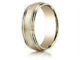 Benchmark® 7.5mm Comfort-fit Satin-finished Double Round Edge Carved Design Band