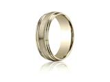 Benchmark® 7.5mm Comfort-fit Satin-finished With Milgrain Double Round Edge Carved Design Band