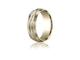 Benchmark® 7.5mm Comfort-fit Satin-finished With Center Cut Double Round Edge Carved Design Band
