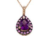 Genuine Amethyst Pink Sapphire and Diamond Pendant by Effy Collection®