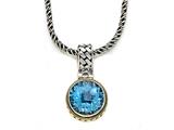 Silver and 18kt Yellow Gold Genuine Blue Topaz Necklace by Effy Collection®