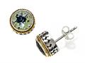 Silver and 18kt Yellow Gold Genuine Green Amethyst Earrings by Effy Collection®