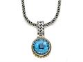 Silver and 18kt Yellow Gold Genuine Blue Topaz Necklace by Effy Collection®