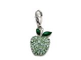 Green Enamel Apple Charm with Green CZ`s for Charm Braclelet or Smartphone using our Smartphone Plug A