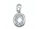 April Simulated Birthstone Small Oval Shape Charm for Charm Braclelet or Smartphone using our Smartphone Plug Adaptor