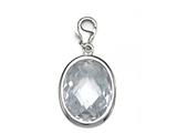April Simulated Birthstone Large Oval Shape Charm for Charm Braclelet or Smartphone using our Smartphone Plug Adaptor