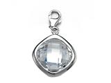 April Simulated Birthstone Square Shape Charm for Charm Braclelet or Smartphone using our Smartphone Plug Adaptor