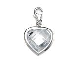 April Simulated Birthstone Heart Shape Charm for Charm Braclelet or Smartphone using our Smartphone Plug Adaptor