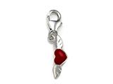 Red Enamel Heart on Wings Charm for Charm Braclelet or Smartphone using our Smartphone Plug