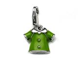 Green Enamel Blouse Charm for Charm Braclelet or Smartphone using our Smartphone Plug