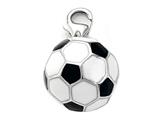 Black and White Enamel Soccer Ball Charm for Charm Bracelet or Smartphone using our Smartphone Plug