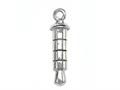 Sterling Silver Smartphone Cell Phone 3.5mm Audio Jack Adaptor Plug With Charm Ring