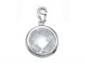 April Simulated Birthstone Round Shape Charm for Charm Braclelet or Smartphone using our Smartphone Plug Adaptor