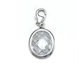 April Simulated Birthstone Small Oval Shape Charm for Charm Braclelet or Smartphone using our Smartphone Plug Adaptor