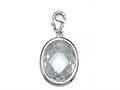 April Simulated Birthstone Large Oval Shape Charm for Charm Braclelet or Smartphone using our Smartphone Plug Adaptor