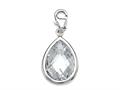 April Simulated Birthstone Pear Shape Charm for Charm Braclelet or Smartphone using our Smartphone Plug Adaptor