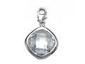April Simulated Birthstone Square Shape Charm for Charm Braclelet or Smartphone using our Smartphone Plug Adaptor
