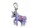 Purple and Pink Enamel Pony Charm with Pink CZ`s for Charm Braclelet or Smartphone using our Smartphone Plug