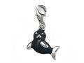 Grey Enamel Seal Charm for Charm Braclelet or Smartphone using our Smartphone Plug