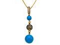Carlo Viani® Blue Turquoise Pendant with Brown Diamonds and Citrine