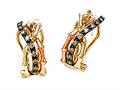 Carlo Viani® Brown Diamonds Bamboo Earrings