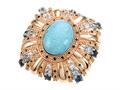 Carlo Viani® 14K Rose Gold Plated Silver Blue Turquoise Ring