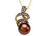 Carlo Viani® South Sea Brown Pearl Pendant with Brown Diamonds