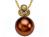 Carlo Viani® South Sea Brown Pearl Pendant with Brown Diamonds
