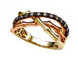 Carlo Viani® Brown Diamonds Bamboo Ring
