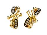 Carlo Viani® Brown Diamonds Bamboo Earrings