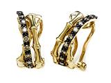 Carlo Viani® Smokey Quartz Bamboo Earrings