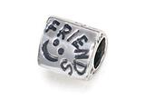 Zable™ Sterling Silver Triangular "Friends" Bead / Charm