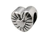Zable™ Sterling Silver Heart with Sun Burst Bead / Charm