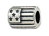 Zable™ Sterling Silver USA Flag Bead / Charm